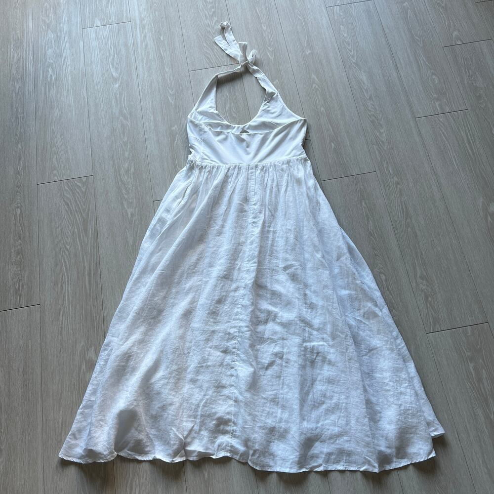 J Crew Mixy Halter Neck Dress Medium White CL648 - Picture 4 of 11